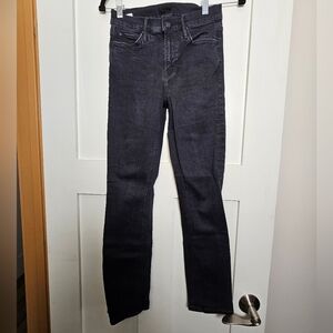 MOTHER Black Straight-Leg Jeans